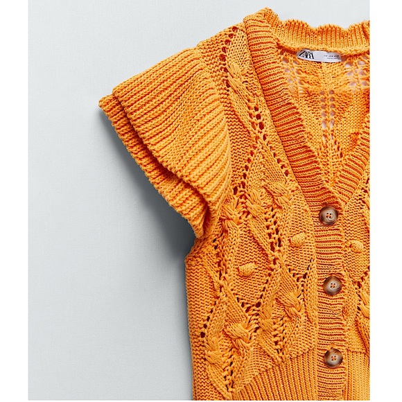 Zara Sweaters Zara Knit Vest With Ruffles Poshmark